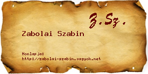 Zabolai Szabin névjegykártya